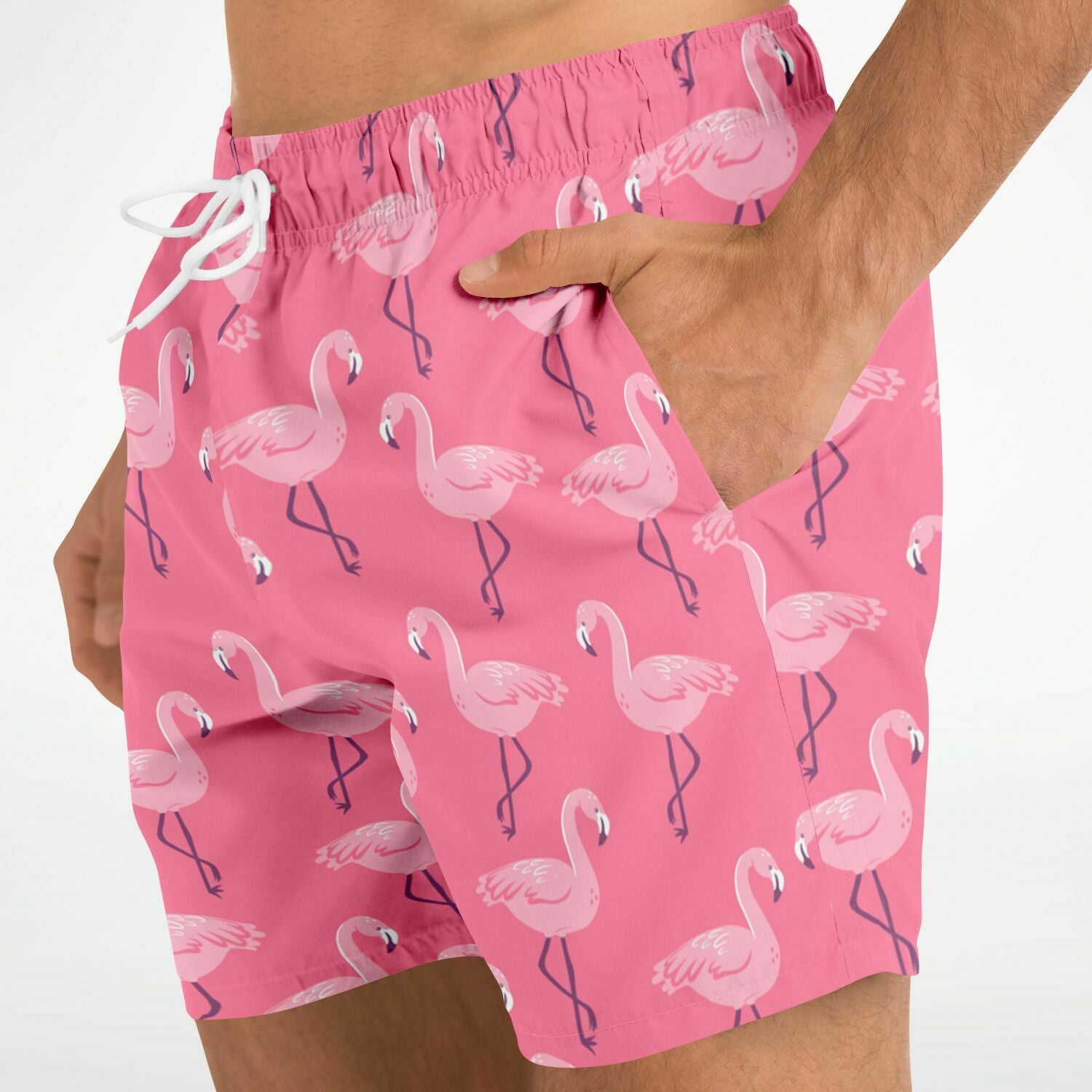 Best Deal for Men's Swimwear 7 inch Inseam Mens Bathing Suits Flamingo