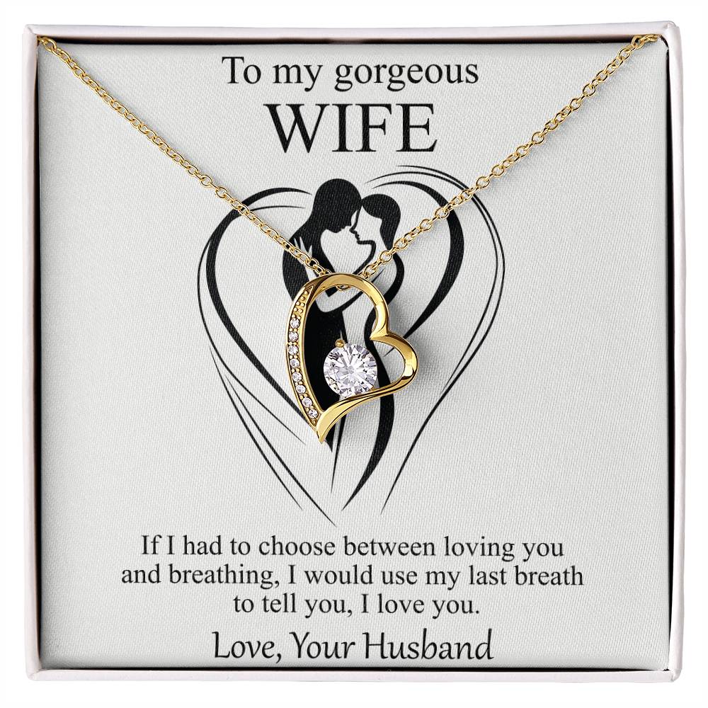 Wife - Last Breath Forever Love Necklace, Gift for Wife, Necklace for Wife, Wife Birthday Gift, Husband to Wife Gift, Anniversary Gift for Wife