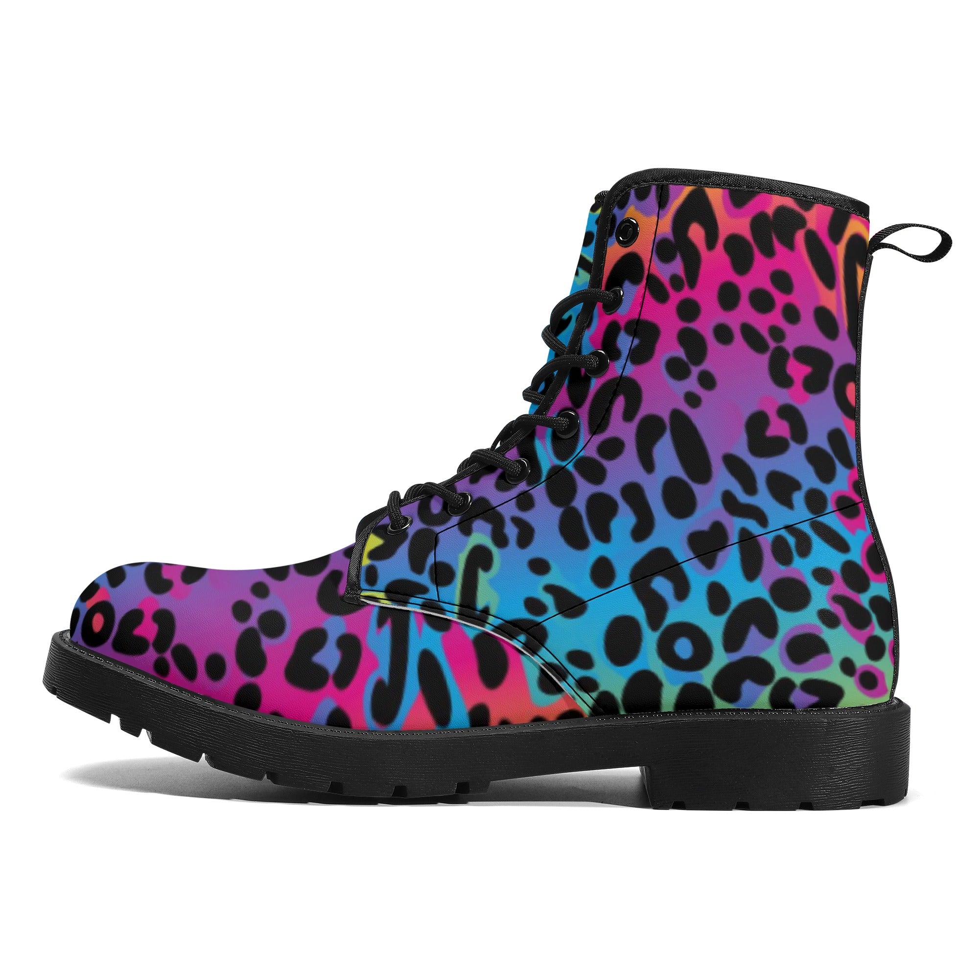 Colorful combat fashion boots