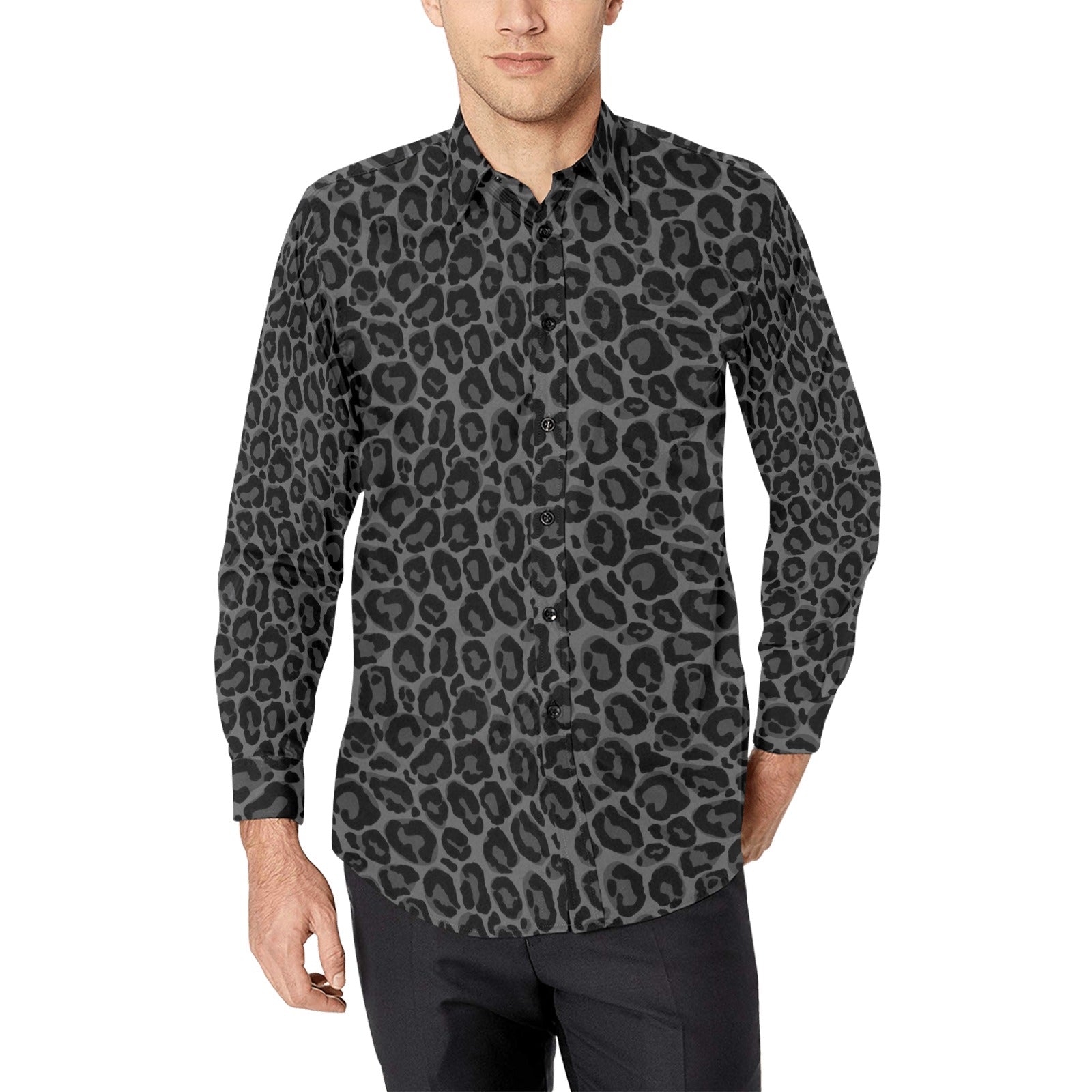 men's long sleeve animal print shirt at  Men's Clothing store