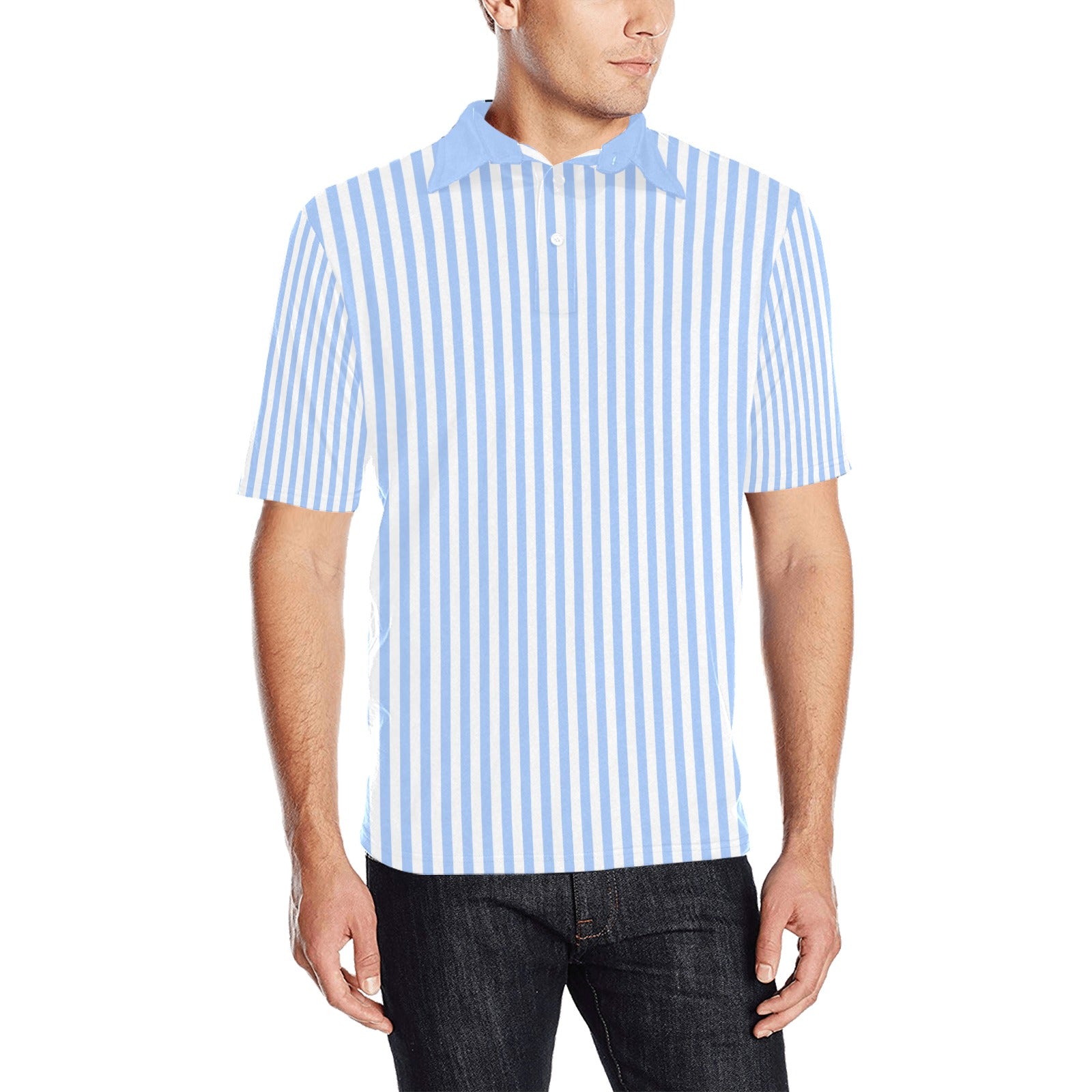 Vertical striped clearance polo shirt mens