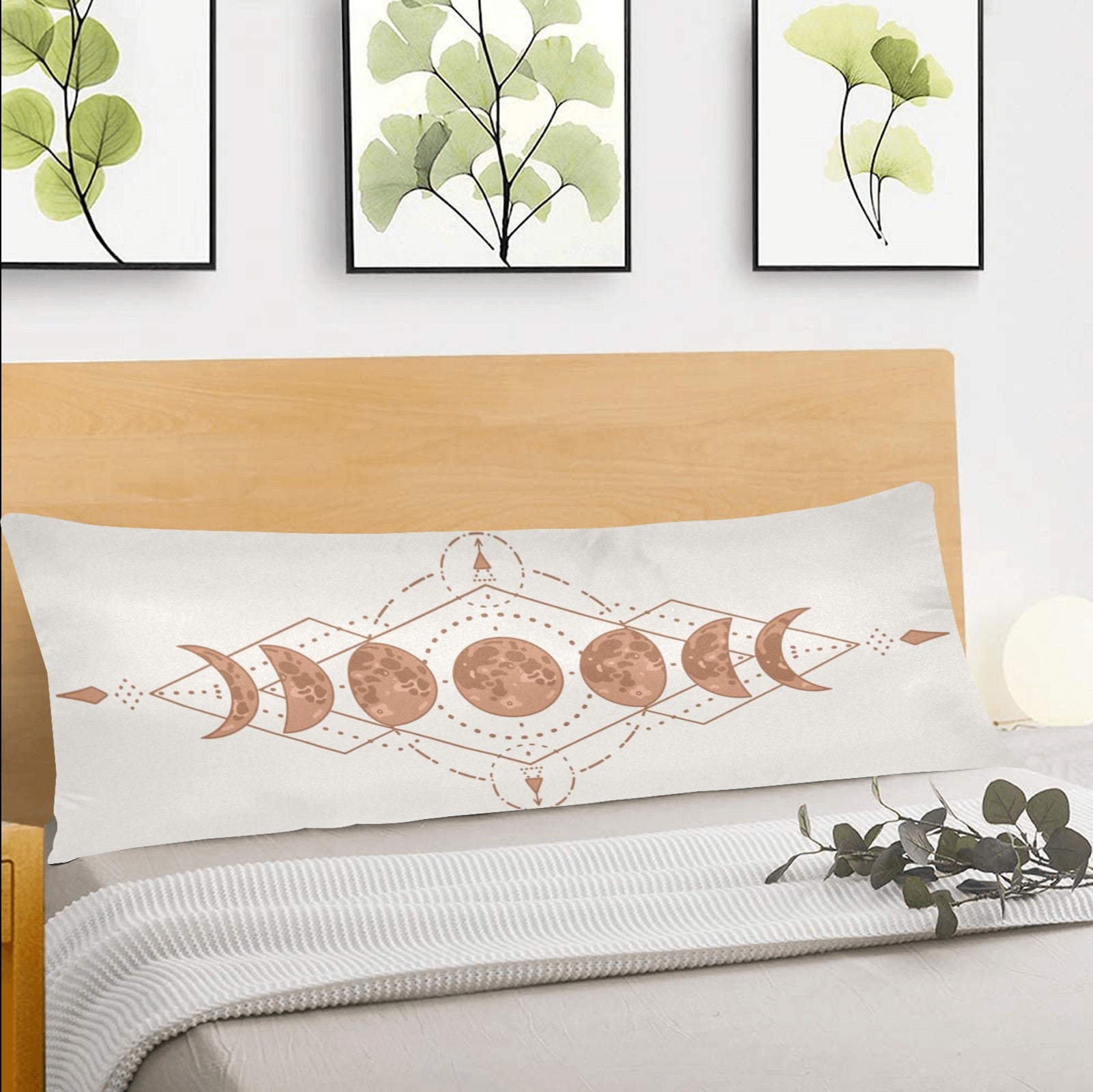 Moon Phases Body Pillow Case Boho Bohemian Long Large Bed Accent Pill Starcove Fashion