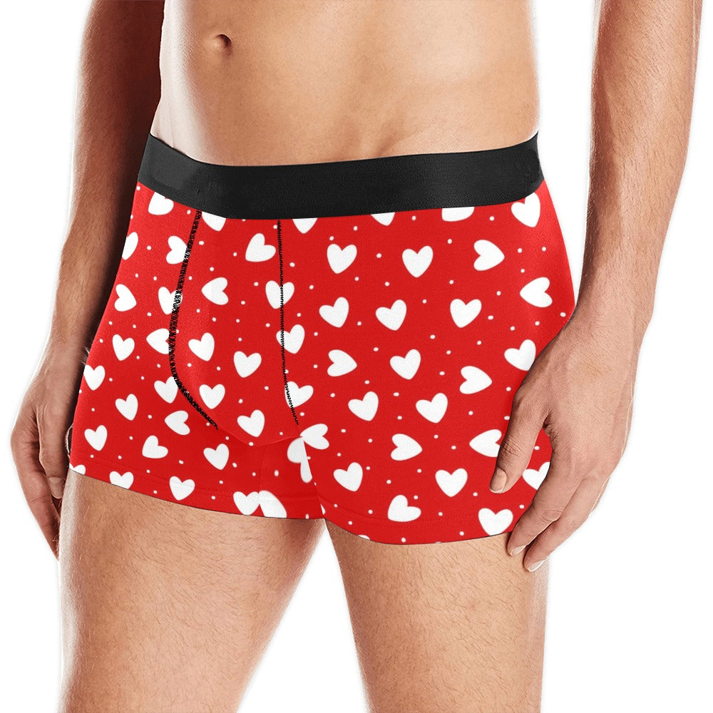 Fisyme Boxers for Men Raccoons Hearts Valentines Boxer Shorts Mens