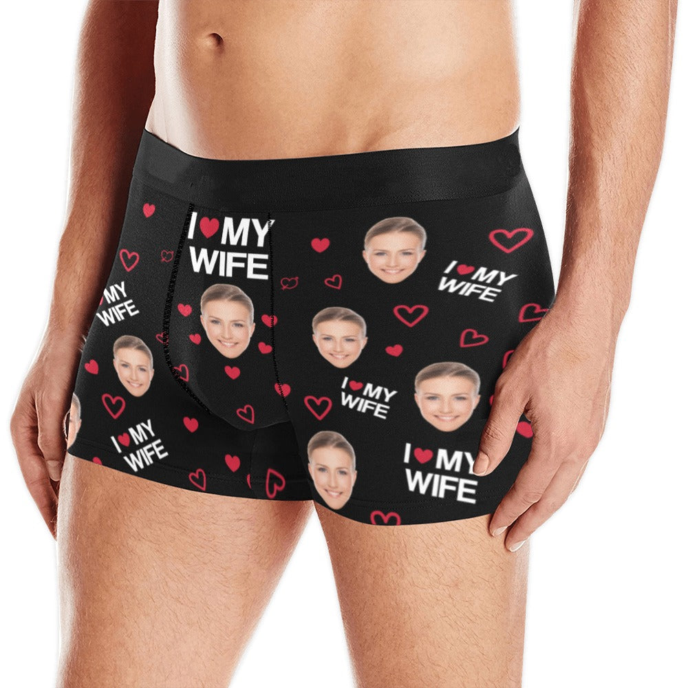 LucBuy Personalized Boxer Briefs with Photo, Funny Custom Underwear with  Wife Boyfriend Face Pictures, Unisex Customized Shorts Underpants Novelty