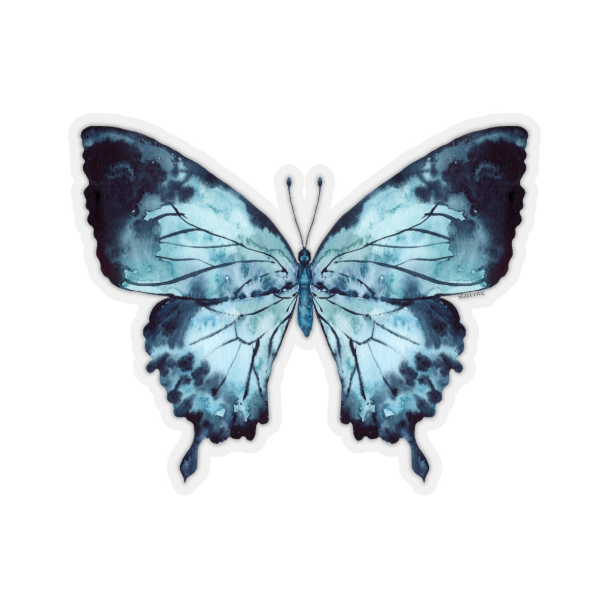 Blue Butterfly Sticker, Morpho Anaxibia Realistic Stickers Laptop Vinyl  Cute Water Bottle Car Label Girl Wall Phone Mural Decal Die Cut 