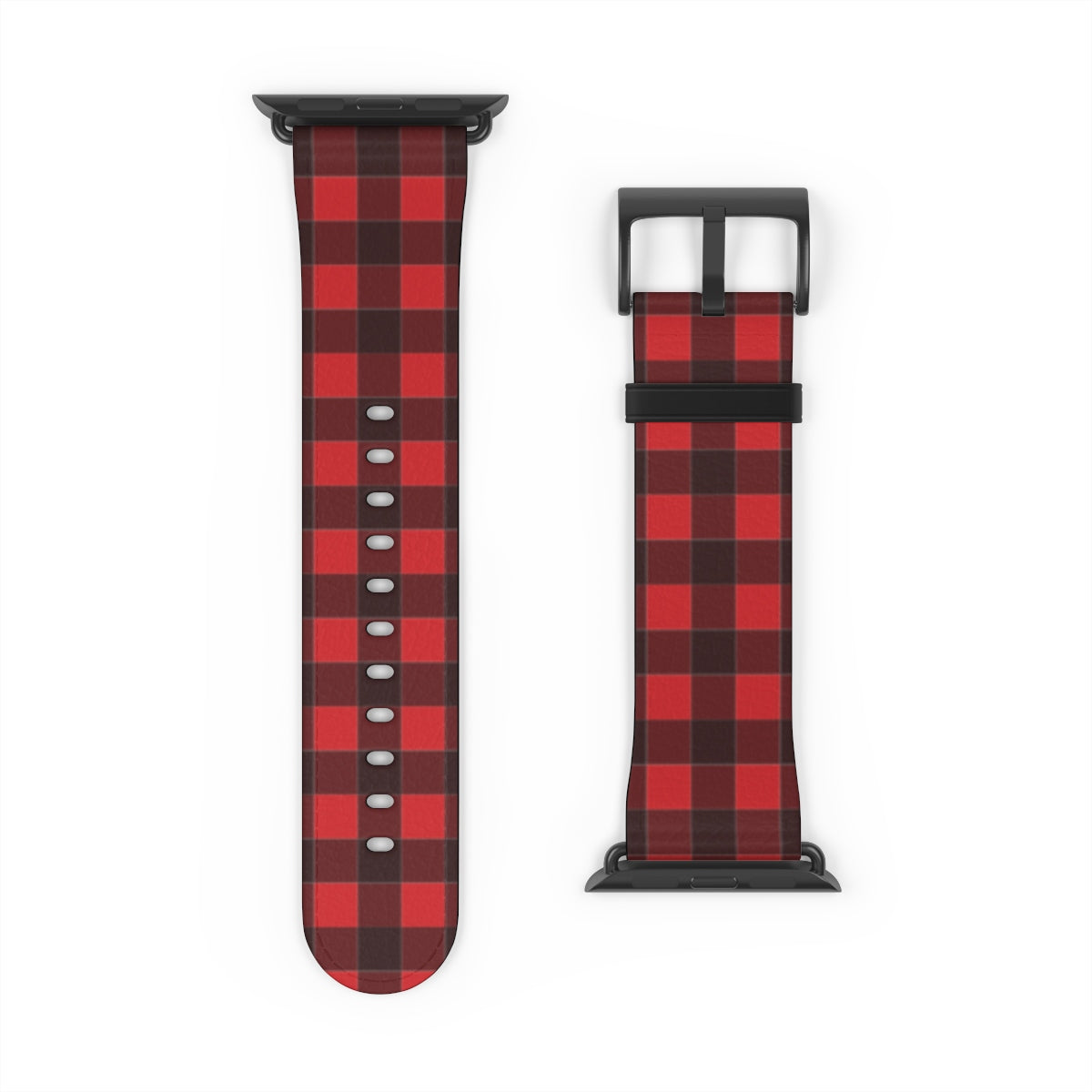 Buffalo Plaid Apple Watch Band iWatch Red Black Check Lumberjack