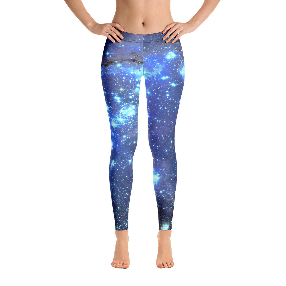 Galaxy Blue Squat Proof Women's Performance Leggings – be defiant.®