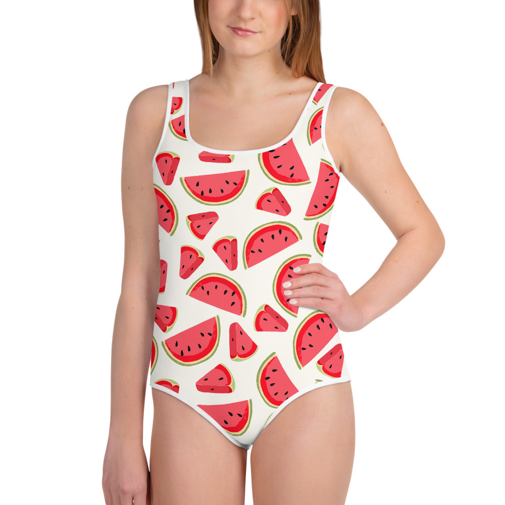 Watermelon Girls Swimsuits (8 - 20), Summer Fruit Cute Kids Jr Junior Tween  Teen One Piece Bathing Suit Young Swimwear
