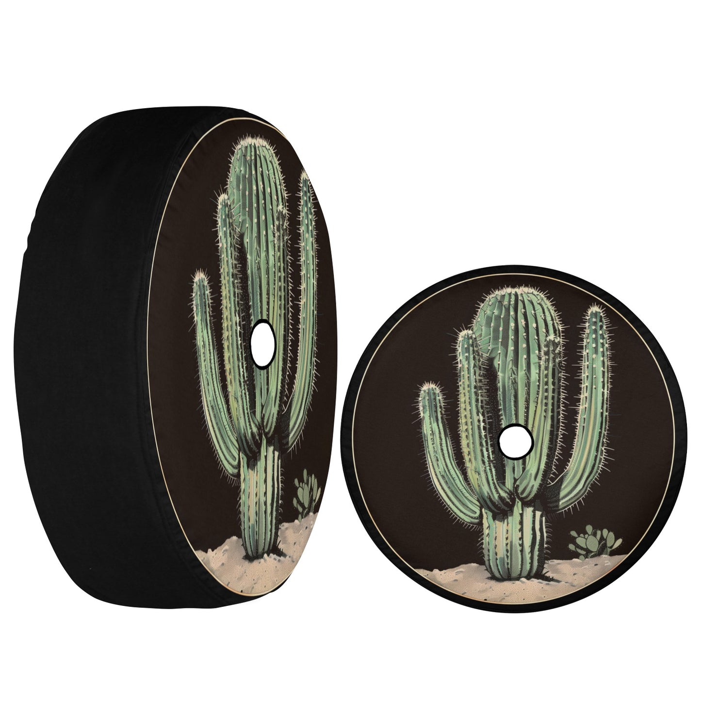 Cactus Spare Tire Cover, Succulent Desert Rear Extra Spare Backup Camera Hole Wheel Unique RV Back Cars RV Men Women Trailer Campers