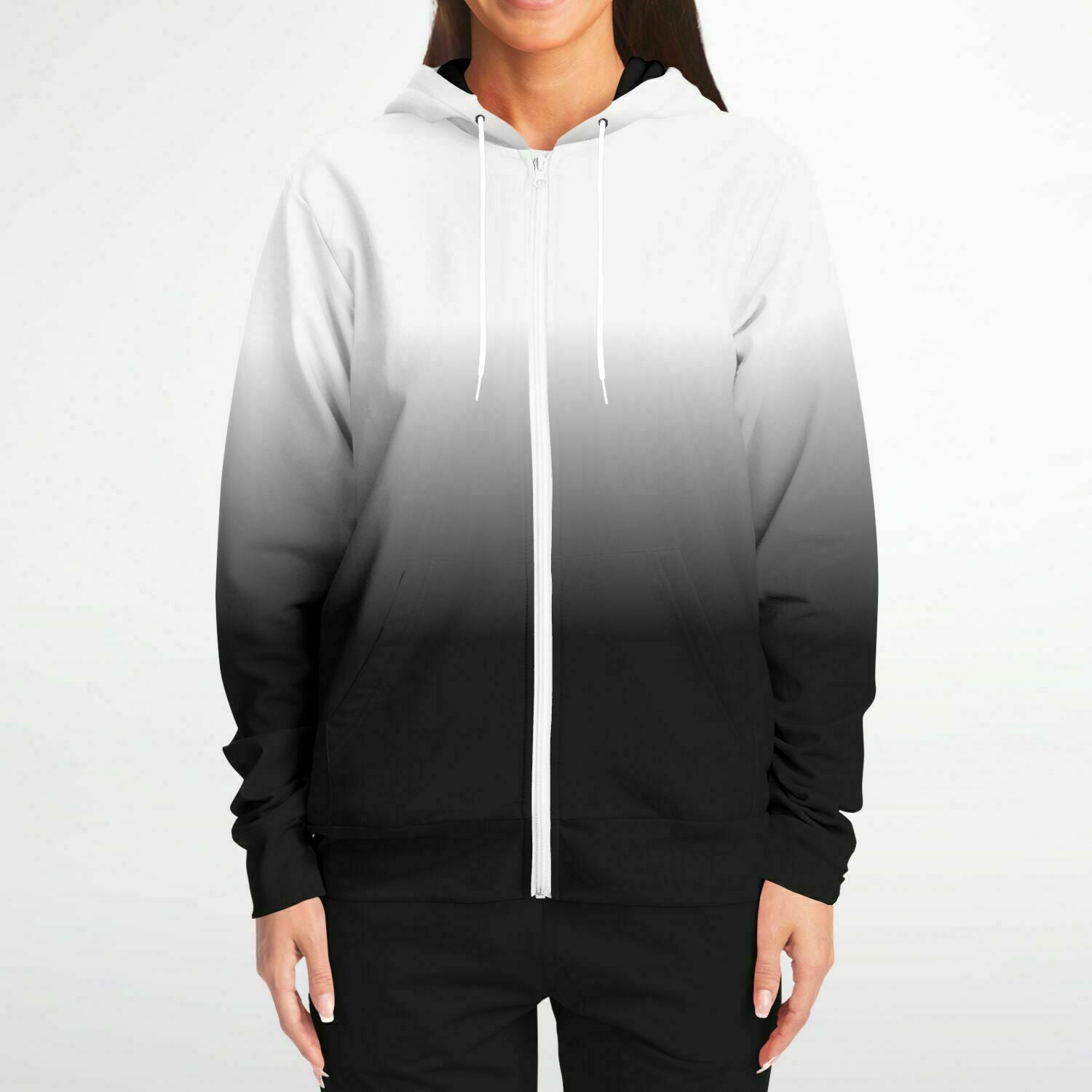 Ombre zip clearance up hoodie