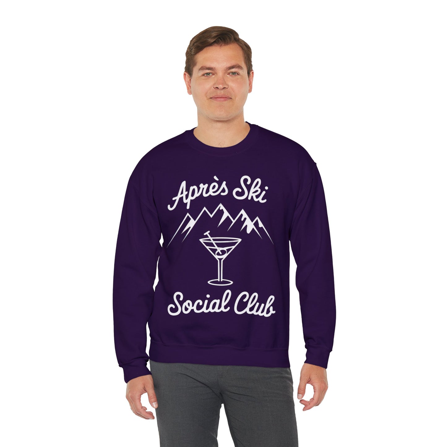 Apres Ski Sweatshirt, Social Club Sweater Women Men Custom Vintage Retro Cotton Winter Vacation Holiday Party Mountain Bachelorette Top