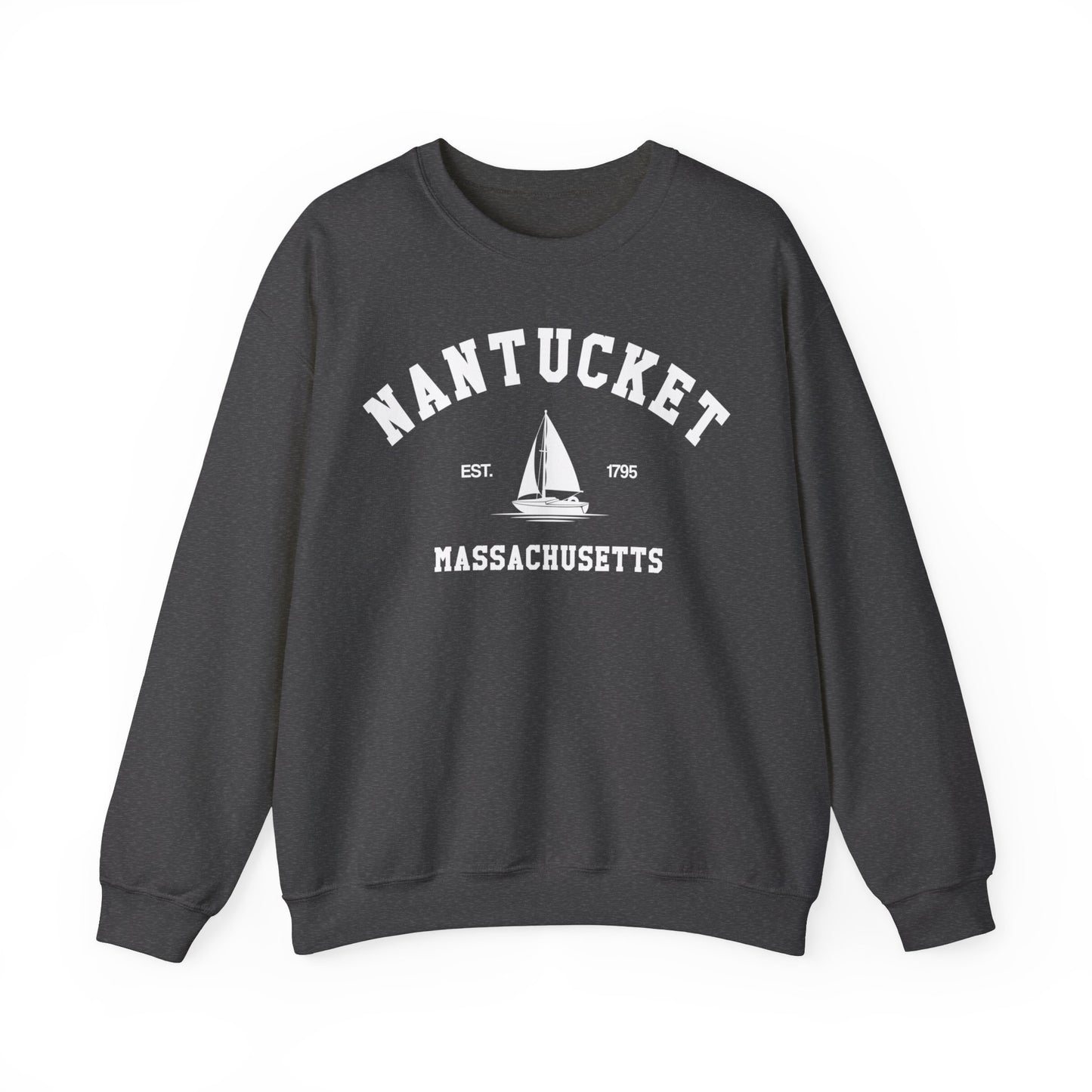 Nantucket Sweatshirt, Vintage Massachusetts MA Sailing Boating Sailboat Beach Town Graphic Crewneck Sweater Jumper Pullover Men Women