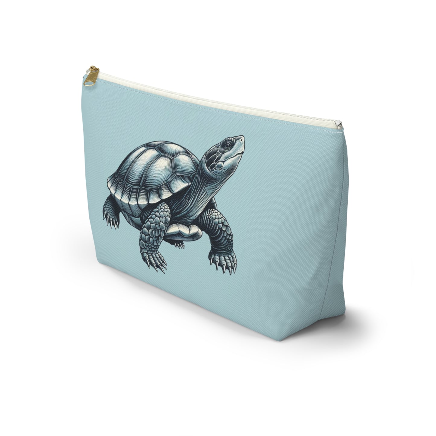 Blue Sea Turtle Pouch Bag, Canvas Beach Travel Wash Makeup Toiletry Pencil Ocean Small Large Bath Men Women Organizer Cosmetic Zipper