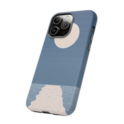 Full Moon Tough Phone Case, Blue iPhone 15 14 13 Pro Max 12 11 8 Plus X XR XS Samsung Galaxy S22 Google Pixel Cover