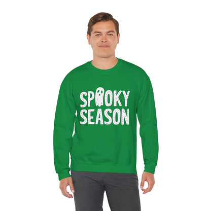 Spooky Season Sweatshirt, Ghost Halloween Graphic Crewneck Fleece Cotton Sweater Jumper Pullover Men Women Aesthetic Designer Top