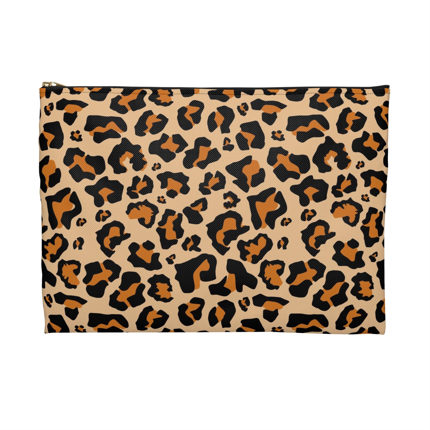 Leopard Makeup Bag, Animal Print Cheetah Pencil Case Pouch Holder Cute Pen Coin Travel Cosmetic Bag Accessory Canvas Zipper Women Organizer