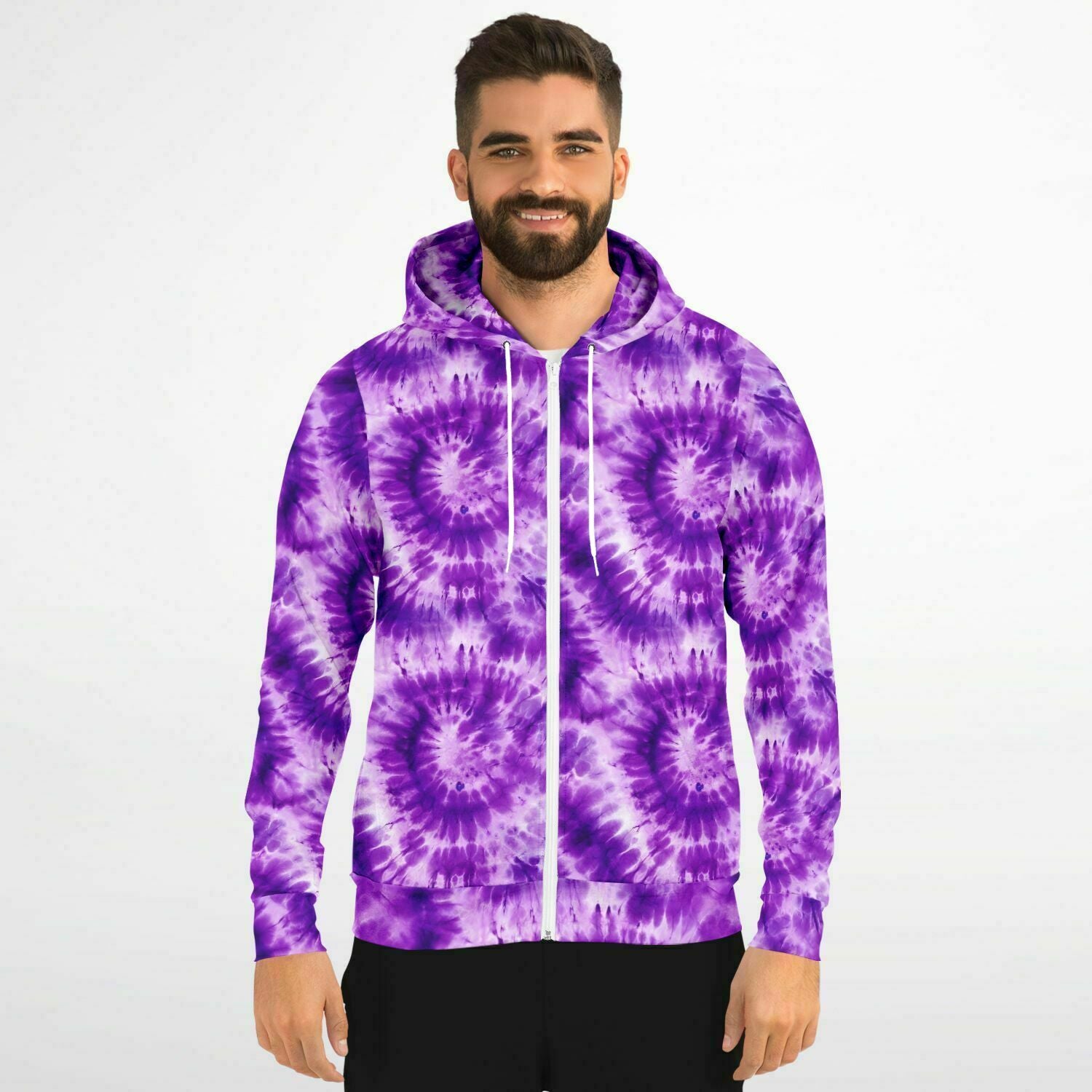 Purple and white tie dye online hoodie