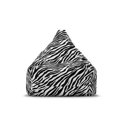 Zebra Black White Bean Bag Chair Cover, Animal Print Washable Furniture Small Large Adult Kids Sofa Apartment Dorm Decor Unfilled Sack