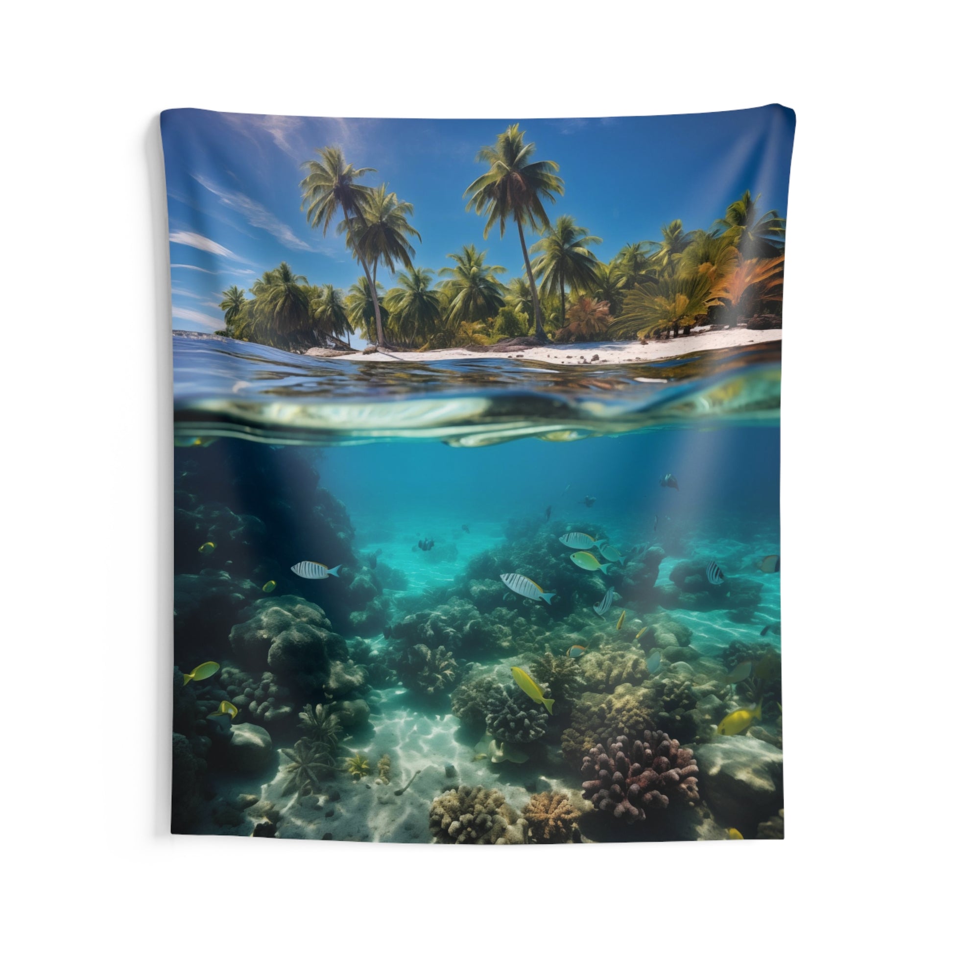 Ocean Tapestry, Sea Wall Hanging Tapestry, Fish and Coral Reef
