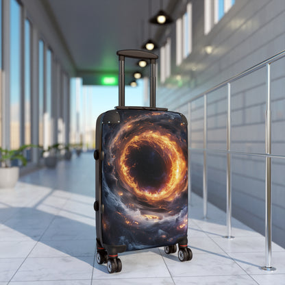 Galaxy Space Suitcase Luggage, Black Hole Stars Art Carry On 4 Wheels Cabin Travel Small Large Set Rolling Spinner Lock Hard Shell Case