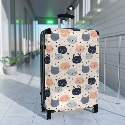 Suitcase Luggage With Cats On It, Kittens Cute Art Carry On 4 Wheels Cabin Travel Small Large Set Rolling Spinner Lock Hard Shell Case