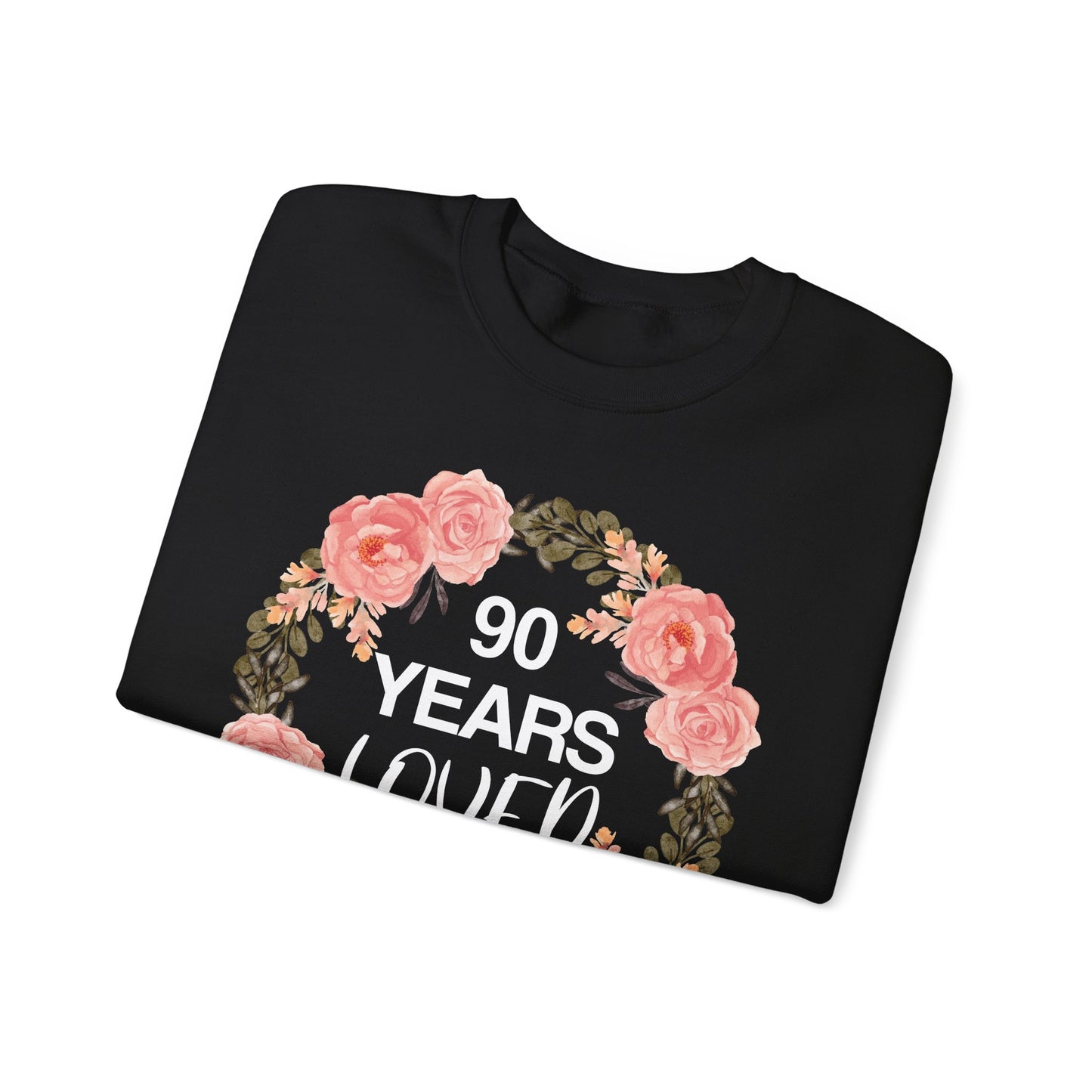 90th Birthday Sweatshirt, 90 Years Loved Women Mother Grandma Grandmother Old Mom Birthday Gifts Crewneck Sweater Jumper