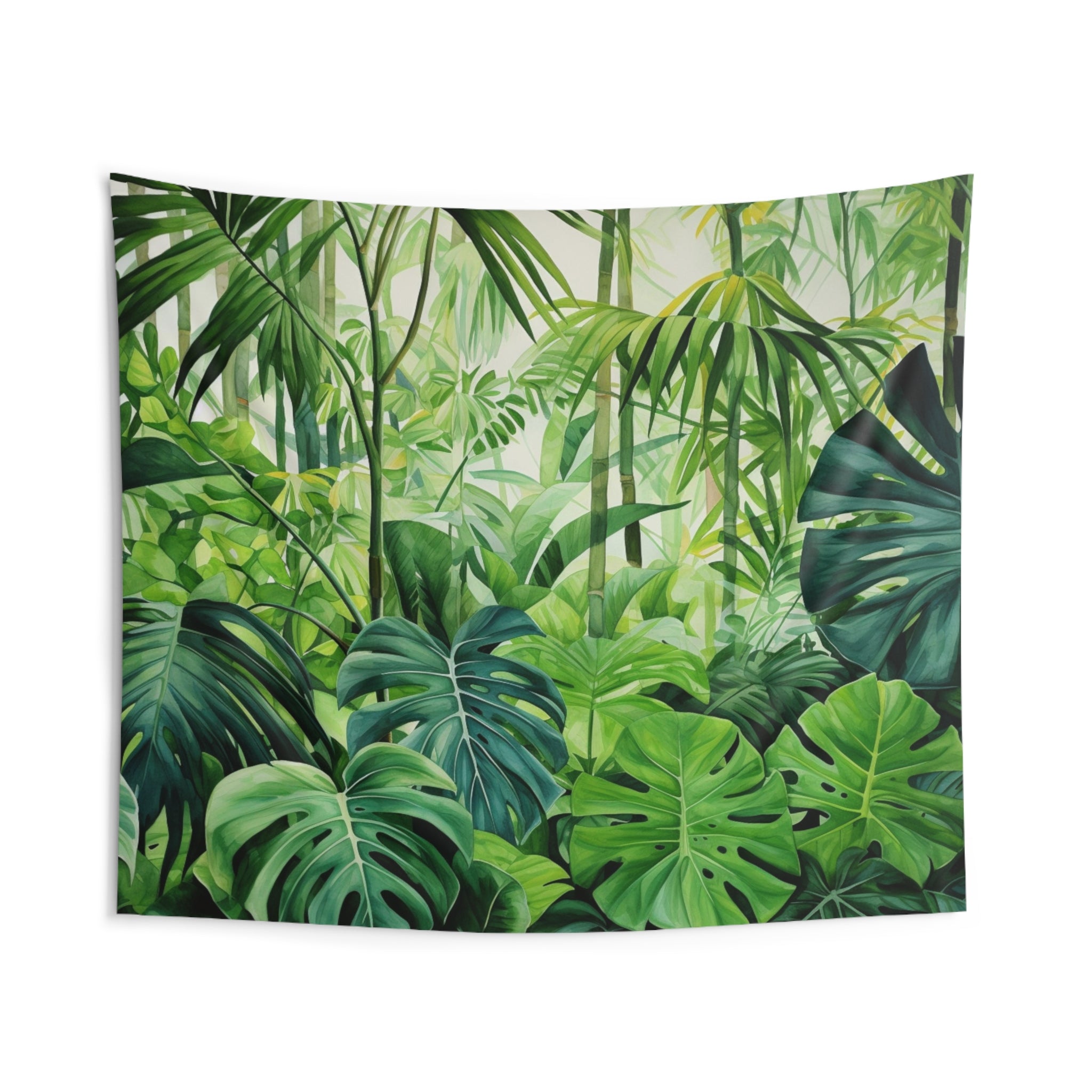 Tropical Leaf Tapestry Watercolor Green Leaves Nature Jungle Wall Art Starcove Fashion