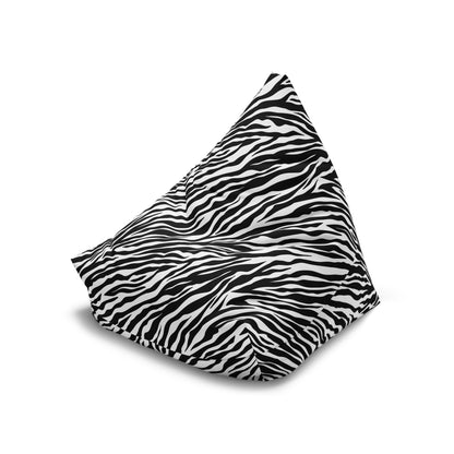 Zebra Black White Bean Bag Chair Cover, Animal Print Washable Furniture Small Large Adult Kids Sofa Apartment Dorm Decor Unfilled Sack