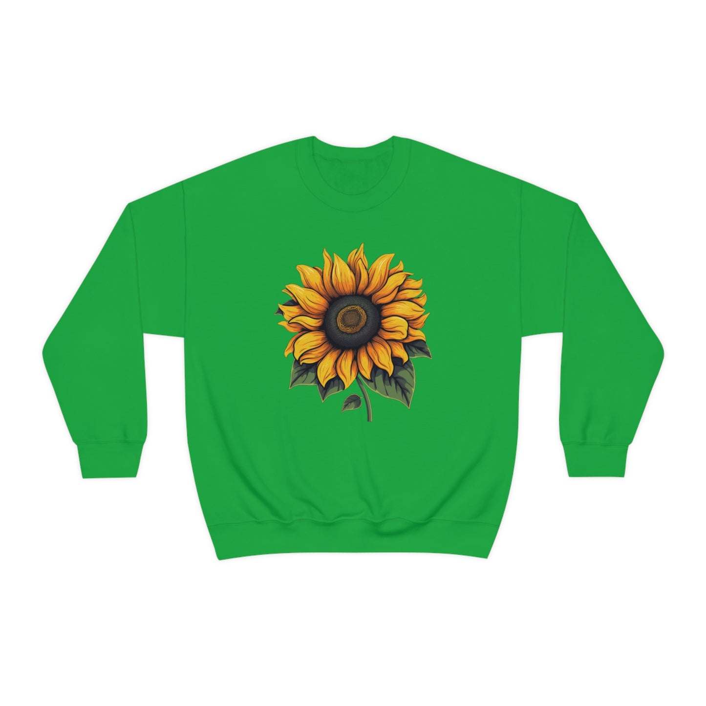 Sunflower Sweatshirt, Yellow Flowers Floral Graphic Crewneck Cotton Sweater Jumper Pullover Men Women Aesthetic Designer Top Starcove Fashion