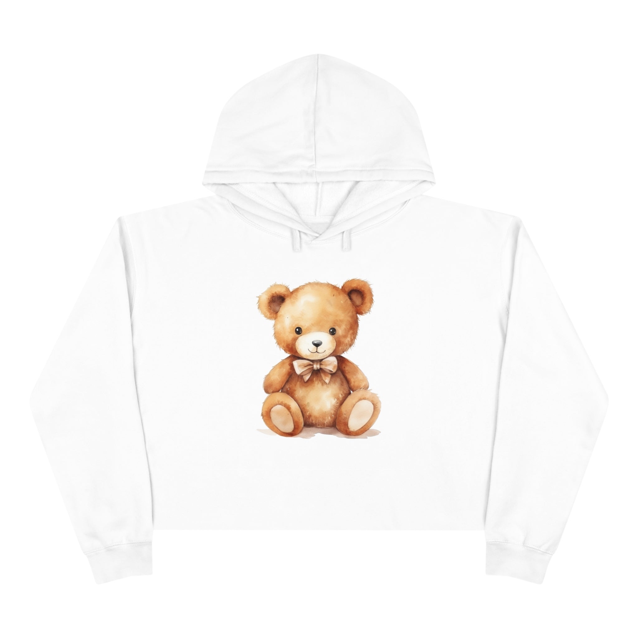 Teddy Bear Women Cropped Hoodie Ladies Aesthetic Graphic Hooded