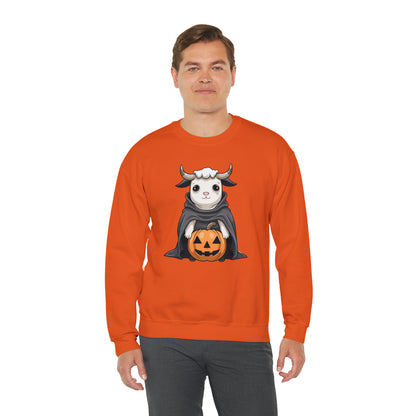 Ghost Cow Sweatshirt, Pumpkin Halloween Graphic Crewneck Fleece Cotton Sweater Jumper Pullover Men Women Adult Aesthetic Designer Top Starcove Fashion