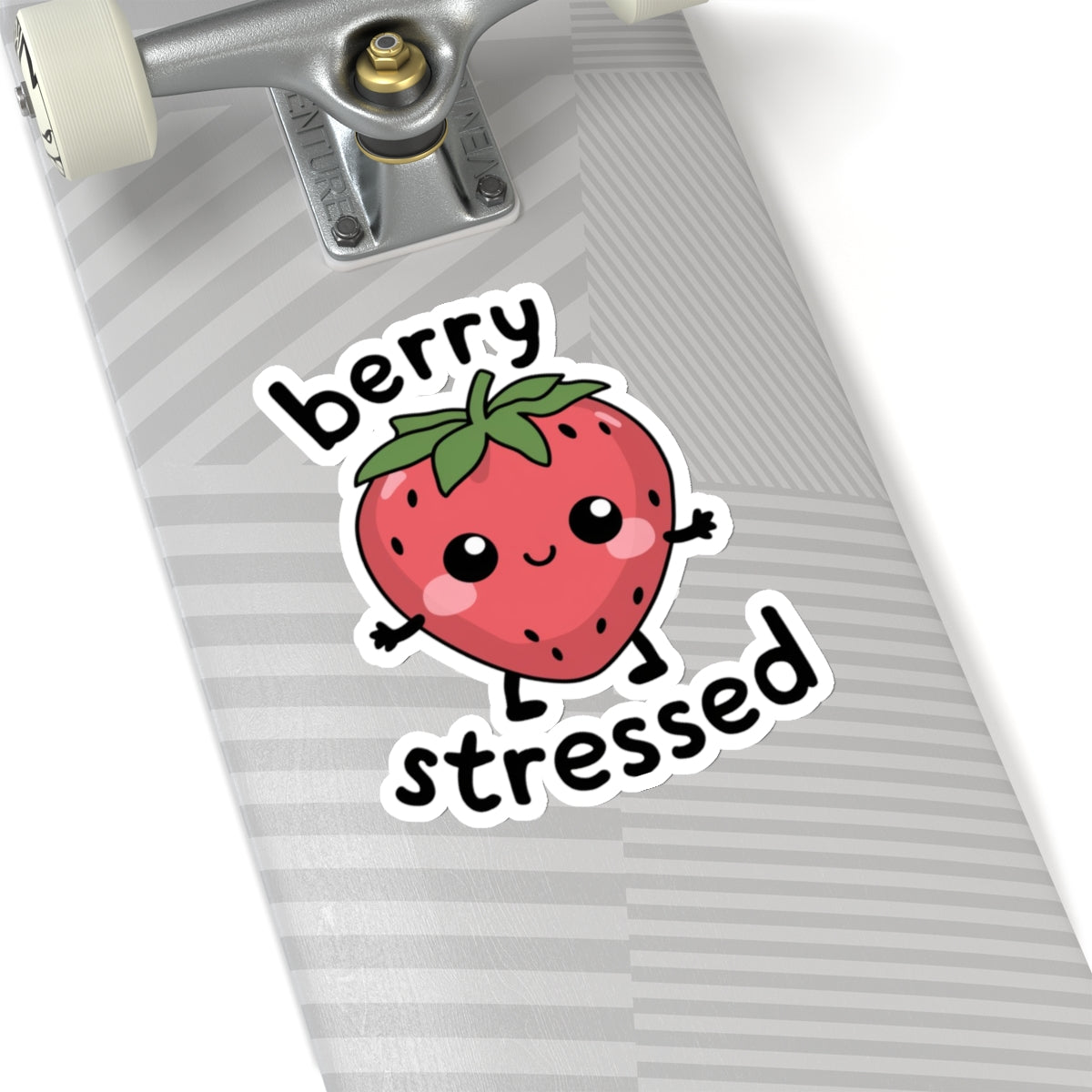 Funny Strawberry Sticker Decal, Berry Stressed Fruit Humorous Kawaii Art Vinyl Laptop Cute Waterbottle Tumbler Car Waterproof Bumper Clear