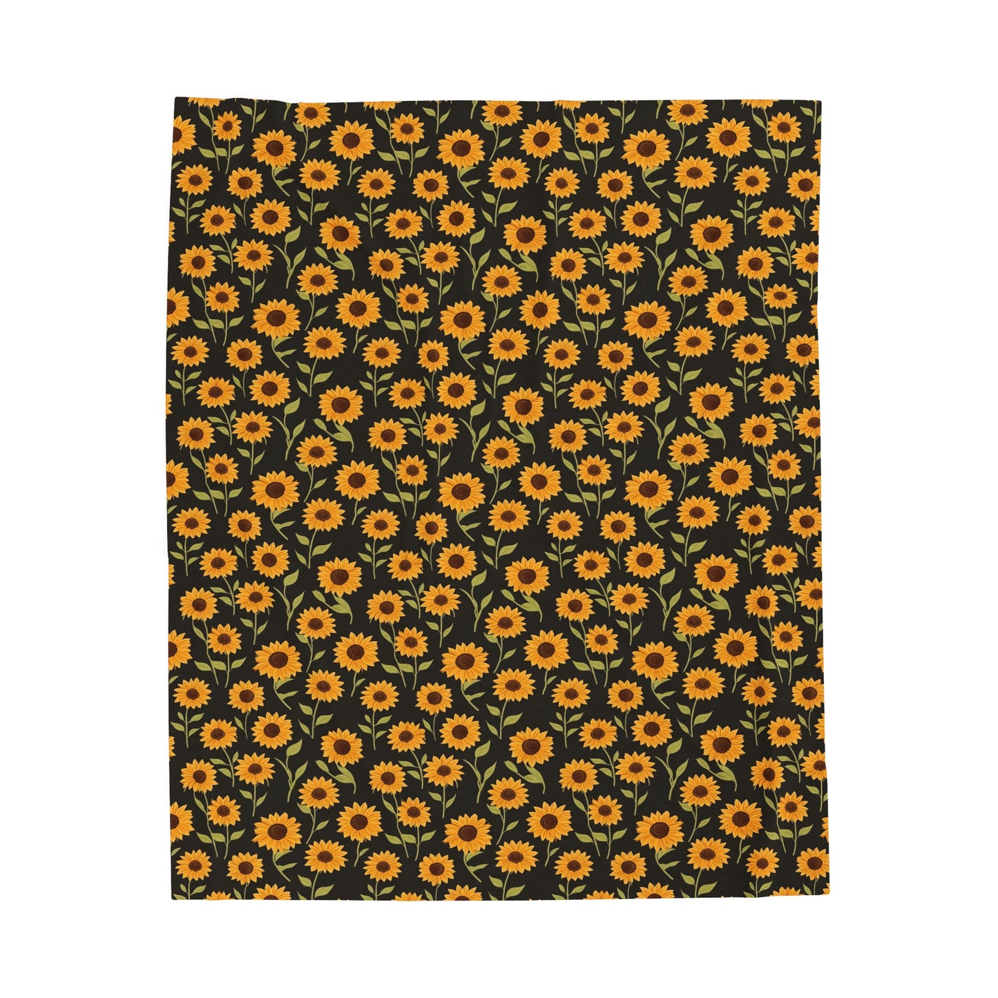 Sunflower Fleece Throw Blanket, Black Yellow Flowers Velveteen Soft Plush Fluffy Cozy Warm Adult Kids Small Large Sofa Bed Décor Starcove Fashion