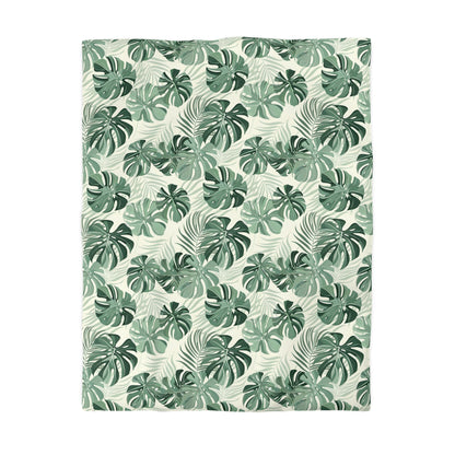 Monstera Leaf Duvet Cover, Green Tropical Bedding Queen King Full Twin XL Microfiber Unique Designer Bed Quilt Bedroom Decor