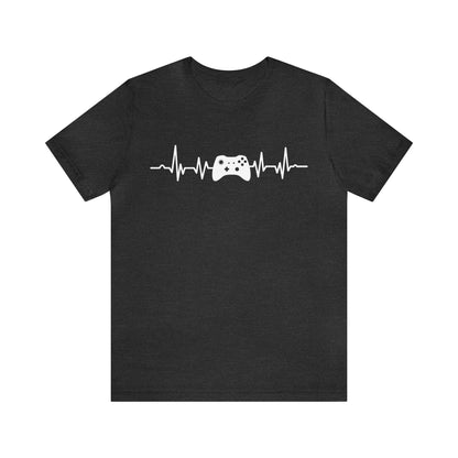 Gaming Heartbeat Tshirt, Video Gamer Controller Pulse Designer Graphic Aesthetic Crewneck Adult Men Women Tee Top Short Sleeve Shirt