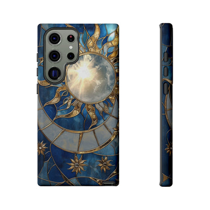 Sun Moon Tough Phone Case, Celestial Stained Glass iPhone 16 15 14 13 Pro Max 12 11 8 Plus X XR XS Galaxy S24 S23 S22 S21 Google Pixel Cover