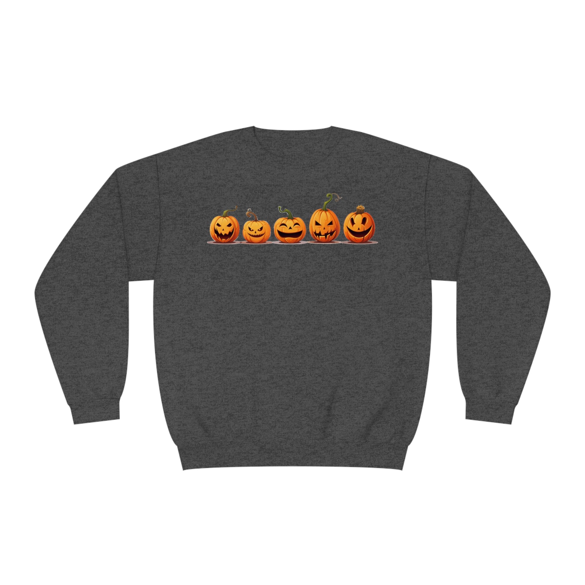 Jack-O-Lantern Pumpkins Sweatshirt, Halloween Fall Graphic Crewneck Fleece Cotton Sweater Jumper Pullover Men Women Adult Aesthetic Top Starcove Fashion