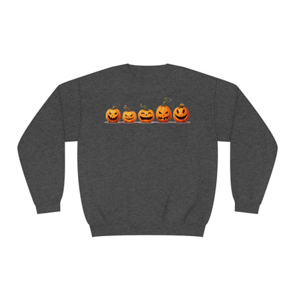 Jack-O-Lantern Pumpkins Sweatshirt, Halloween Fall Graphic Crewneck Fleece Cotton Sweater Jumper Pullover Men Women Adult Aesthetic Top Starcove Fashion