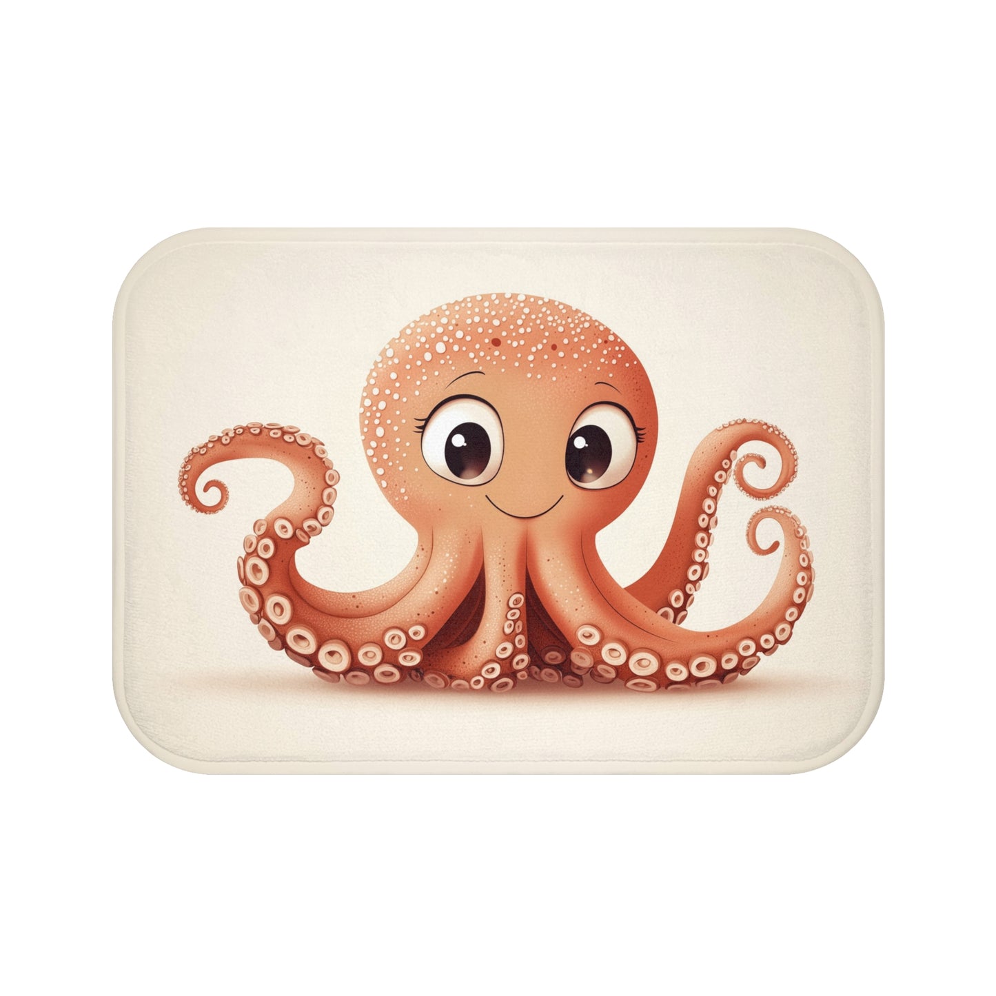 Cute Octopus Bath Mat, Ocean Nautical Beach Shower Bathroom Decor Non Slip Floor Memory Foam Microfiber Large Small Washable Rug