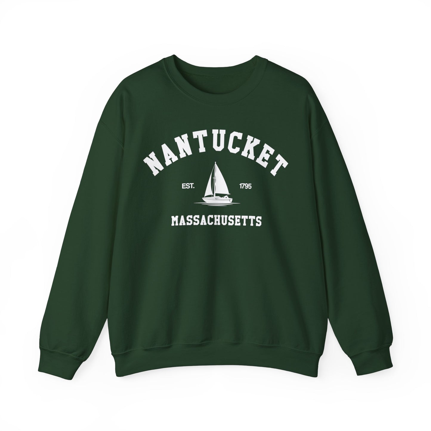 Nantucket Sweatshirt, Vintage Massachusetts MA Sailing Boating Sailboat Beach Town Graphic Crewneck Sweater Jumper Pullover Men Women