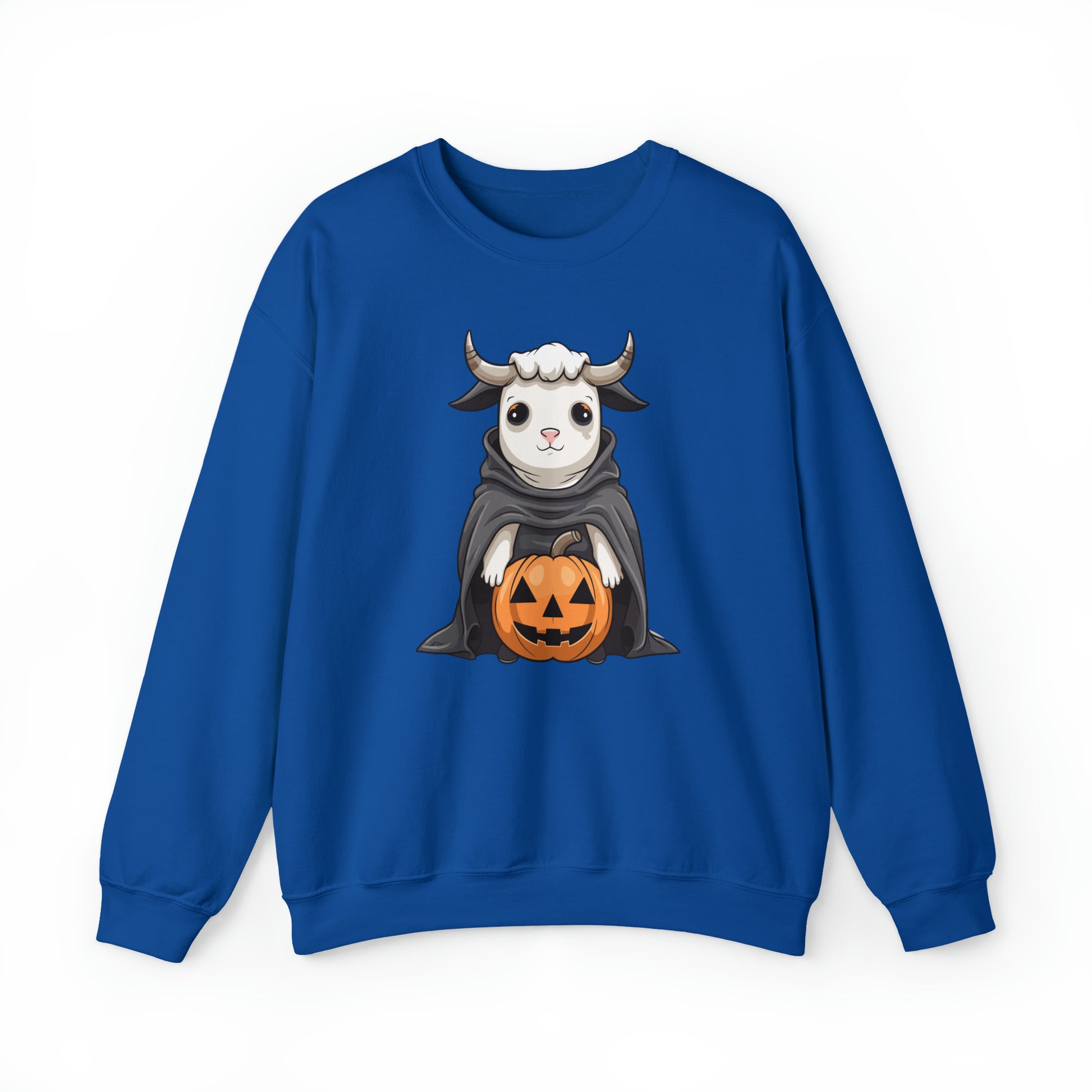 Ghost Cow Sweatshirt, Pumpkin Halloween Graphic Crewneck Fleece Cotton Sweater Jumper Pullover Men Women Adult Aesthetic Designer Top Starcove Fashion