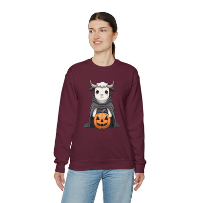 Ghost Cow Sweatshirt, Pumpkin Halloween Graphic Crewneck Fleece Cotton Sweater Jumper Pullover Men Women Adult Aesthetic Designer Top Starcove Fashion