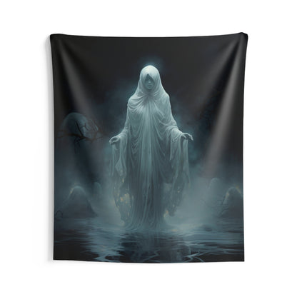 Ghost Tapestry, Horror Halloween Scary Spooky Gothic Wall Art Hanging Cool Unique Vertical Aesthetic Large Small Bedroom College Dorm Starcove Fashion