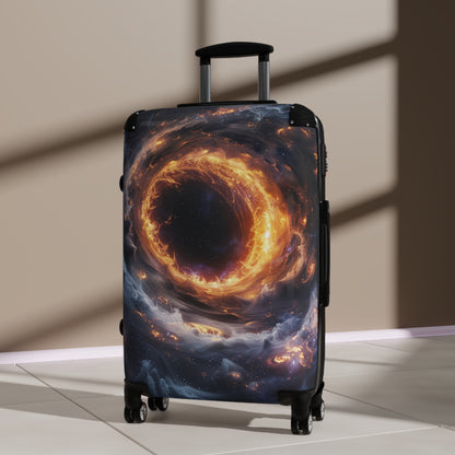 Galaxy Space Suitcase Luggage, Black Hole Stars Art Carry On 4 Wheels Cabin Travel Small Large Set Rolling Spinner Lock Hard Shell Case