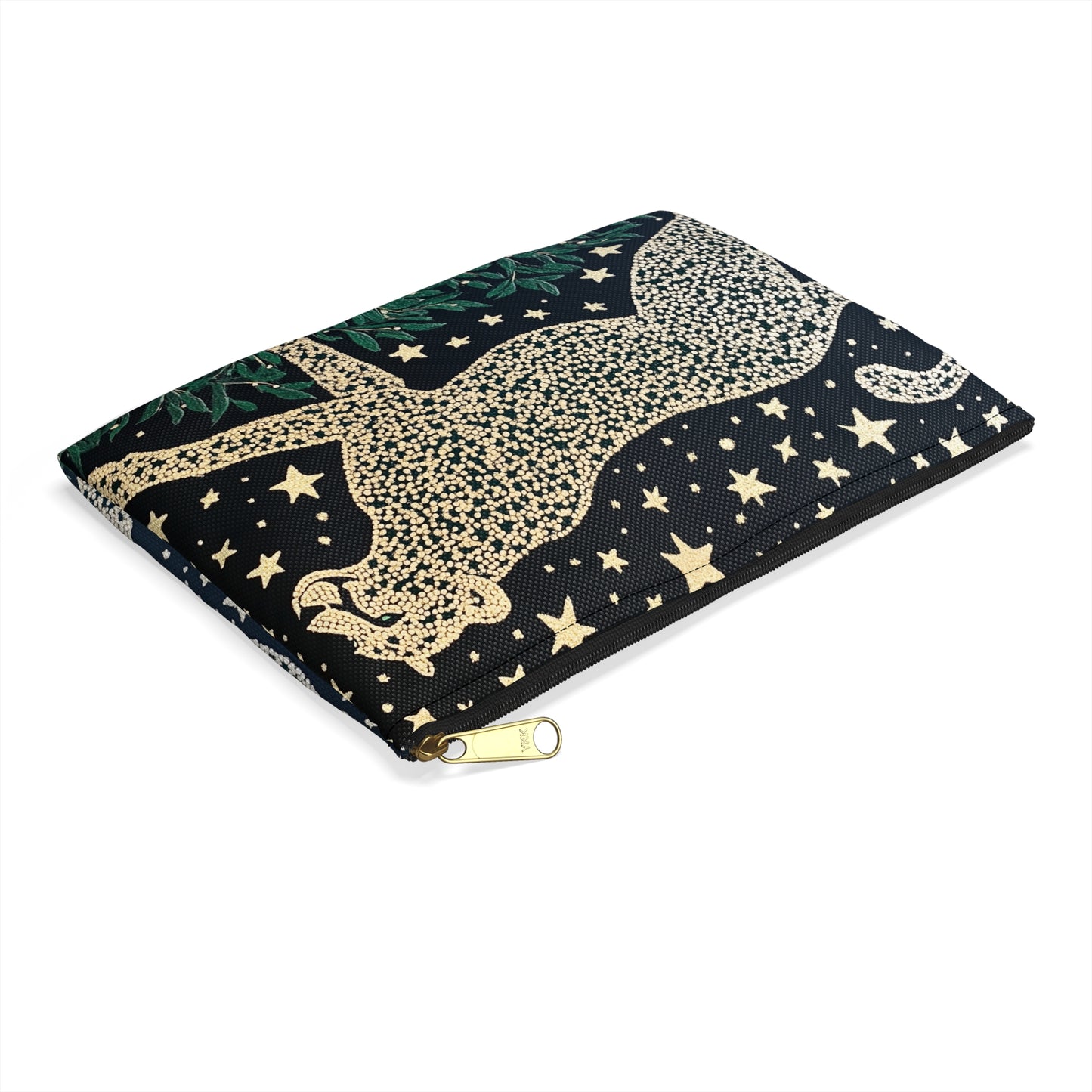 Cheetah Print Zipper Pouch, Leopard Stars Green Blue Cute Makeup Wash Bags Toiletries Cosmetic Organizer Gifts Women Coin Accessory Purse