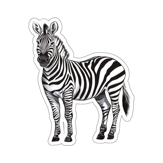 Zebra Sticker, Animal Horse Watercolor Decal Art Vinyl Laptop Cute Waterbottle Tumbler Car Waterproof Bumper Clear Small Large Die Cut Wall