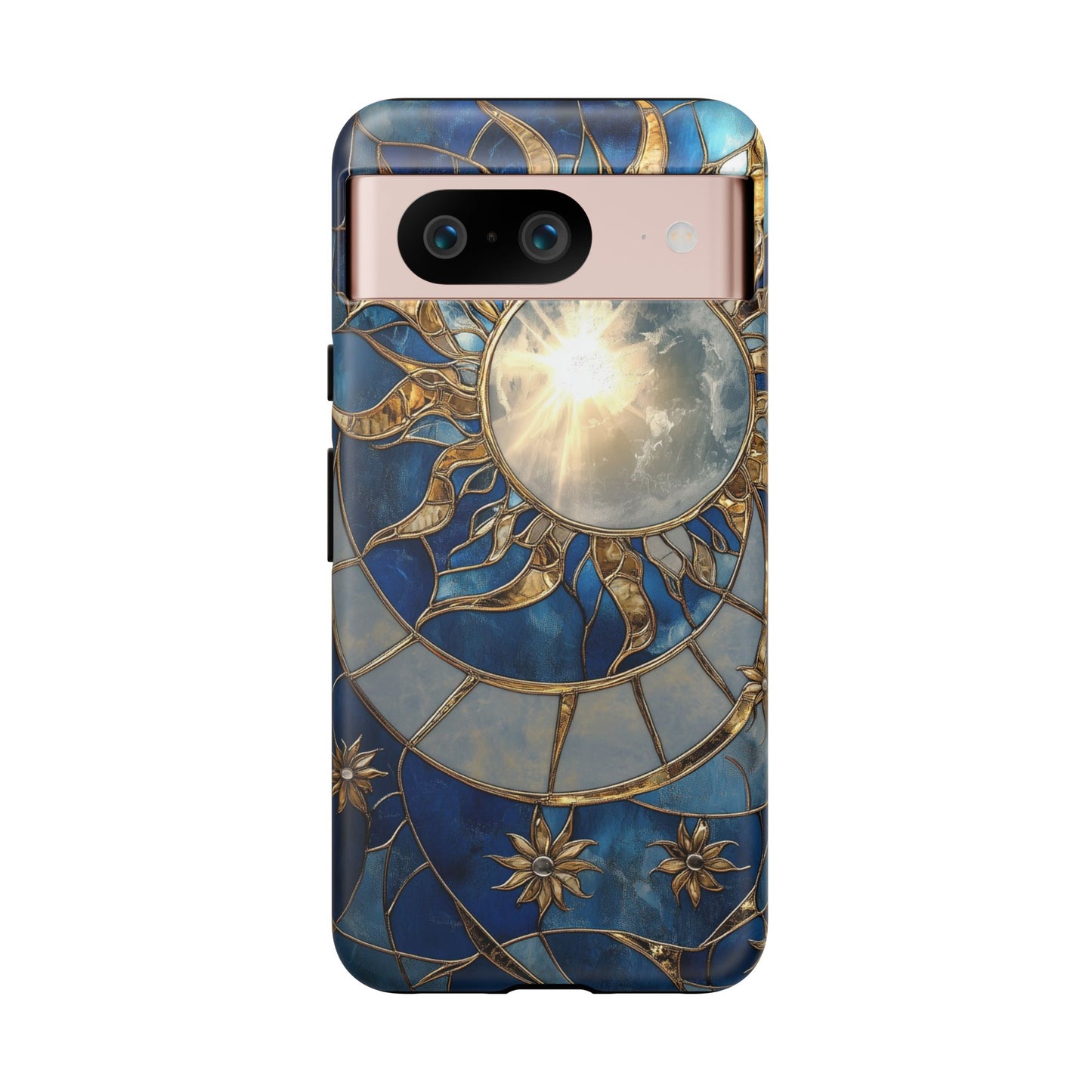 Sun Moon Tough Phone Case, Celestial Stained Glass iPhone 16 15 14 13 Pro Max 12 11 8 Plus X XR XS Galaxy S24 S23 S22 S21 Google Pixel Cover