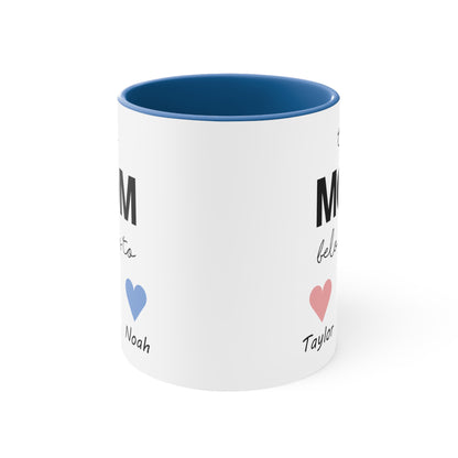 Mother's Day Mug, Personalized Custom this Mom Belongs to Mama Mummy Gift From Kids Names Grandma Birthday Present Coffee Cup