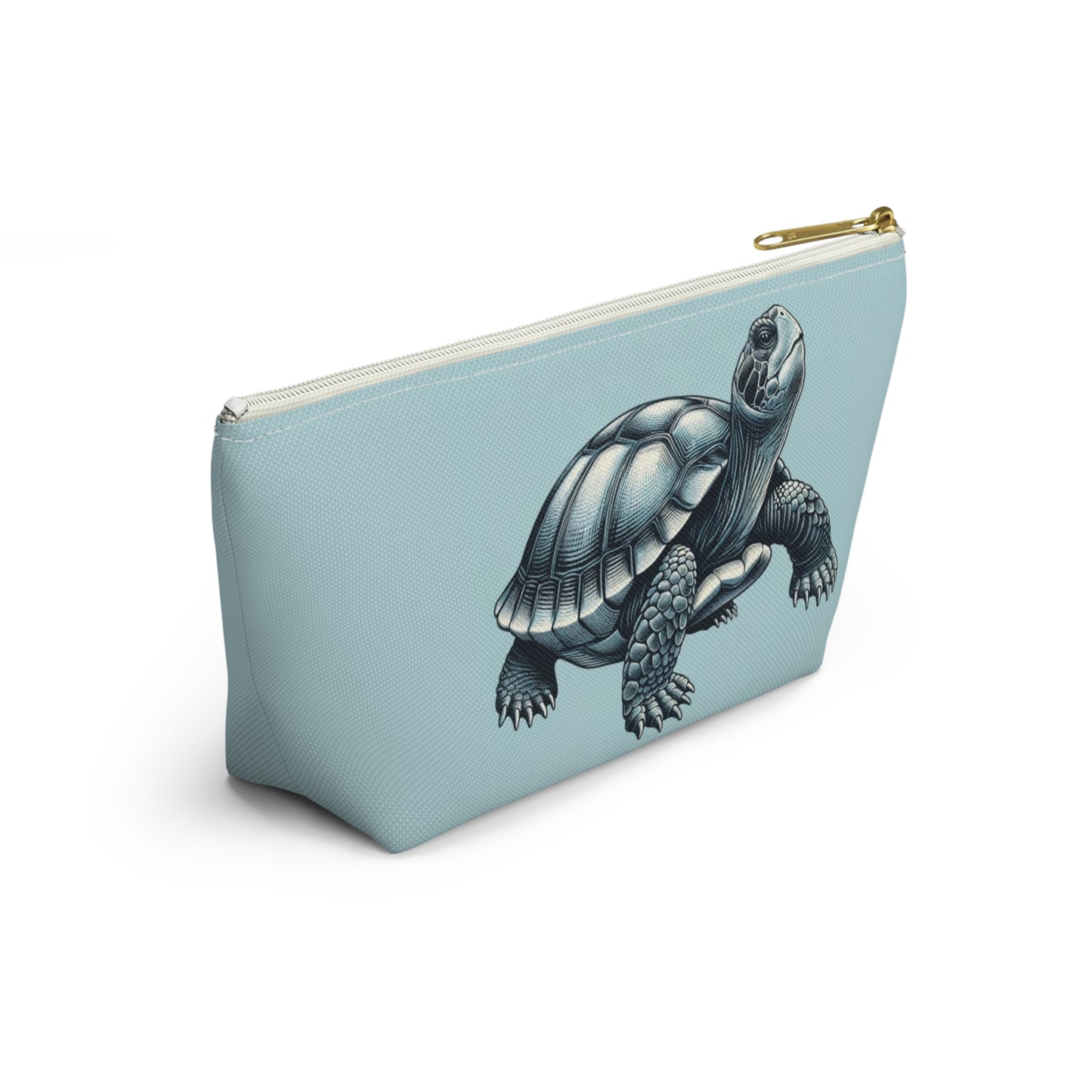 Blue Sea Turtle Pouch Bag, Canvas Beach Travel Wash Makeup Toiletry Pencil Ocean Small Large Bath Men Women Organizer Cosmetic Zipper