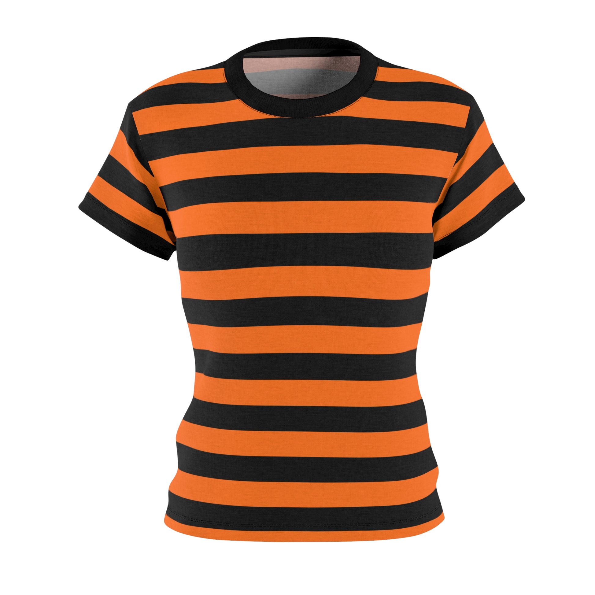 and – Adult Black Graphi Designer Striped Tshirt, Halloween Starcove Fashion Women Orange